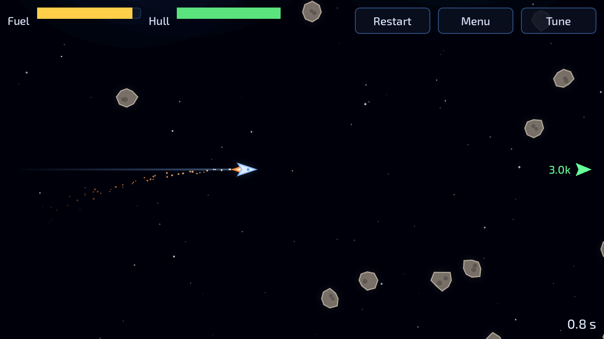An asteroid field